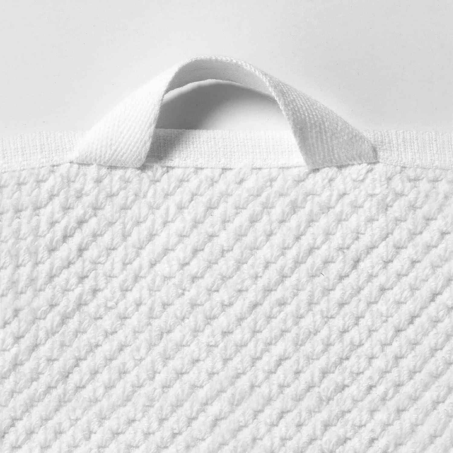 imageNate Home by Nate Berkus 100 Cotton Textured Rice Weave 6Piece Towel Set  2 Bath Towels Hand Towels and Washcloths Soft and Absorbent for Bathroom from mDesign  Set of 6 Snow White