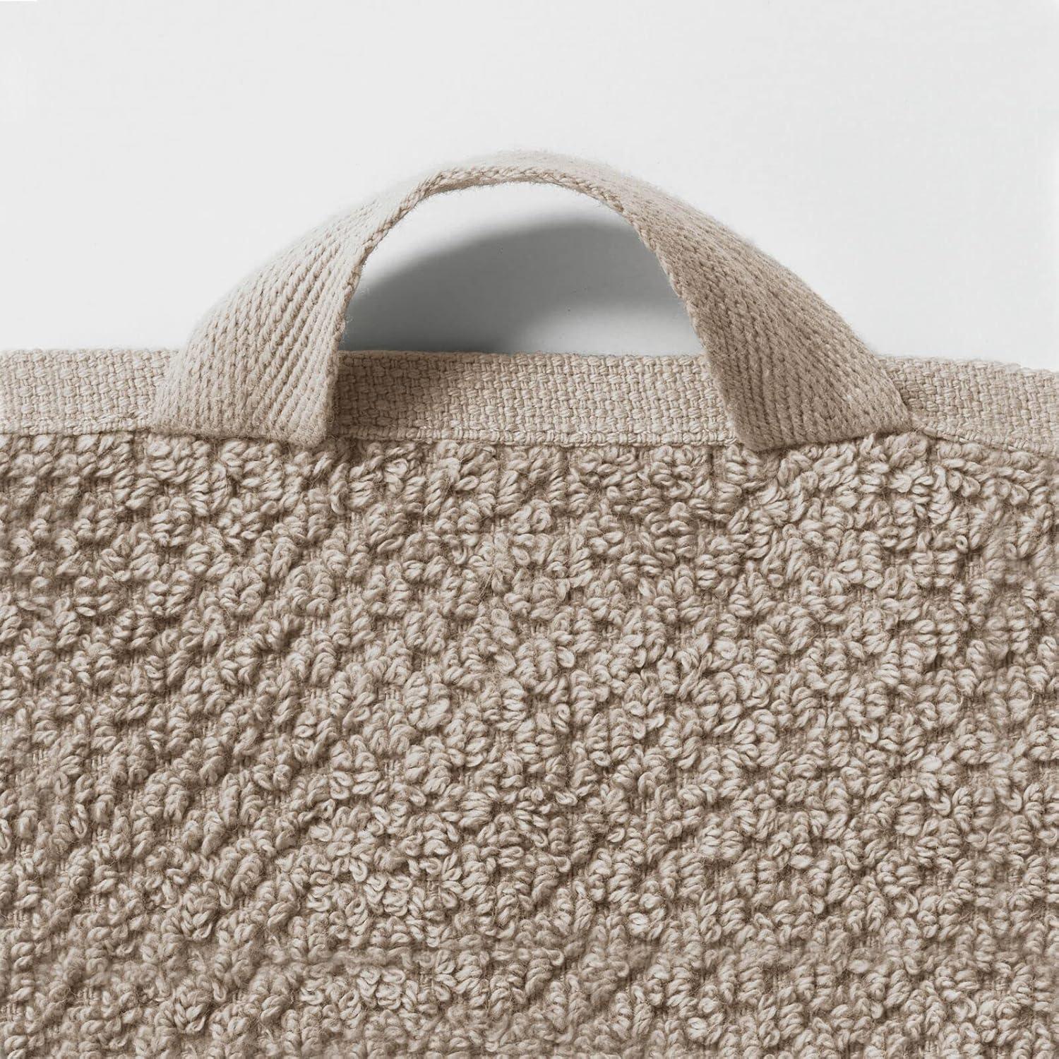 imageNate Home by Nate Berkus 100 Cotton Textured Rice Weave 6Piece Towel Set  2 Bath Towels Hand Towels and Washcloths Soft and Absorbent for Bathroom from mDesign  Set of 6 Fossil Beige