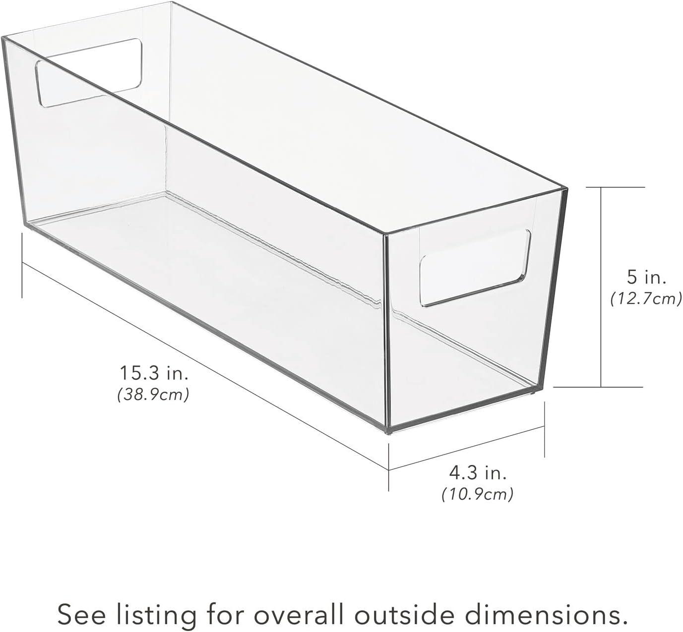 imageNate Home by Nate Berkus Slim Plastic Bin with Handles  Perfect Organizer for Kitchen Storage or Fridge and Pantry Organization from mDesign  Set of 4 Clear