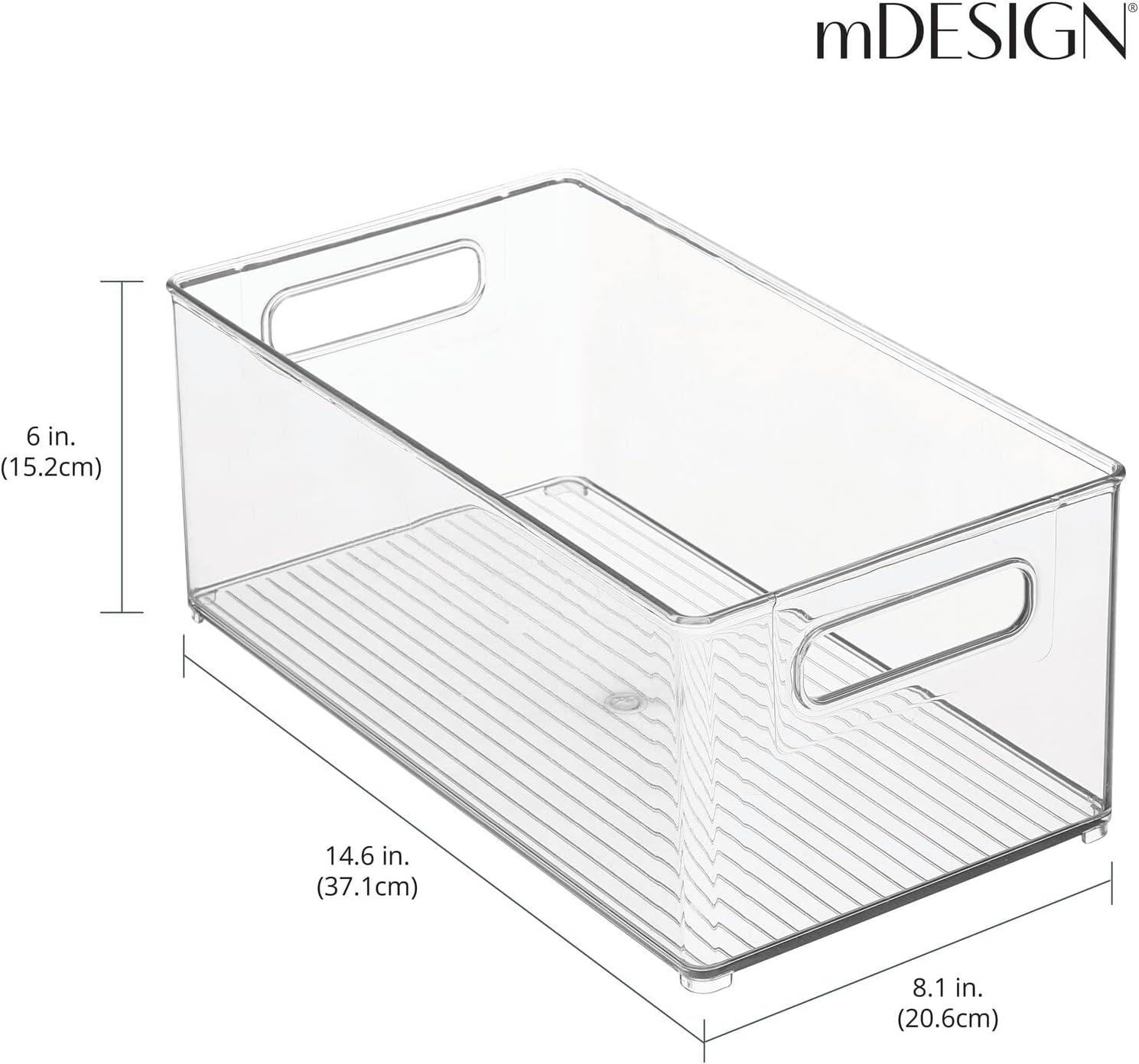 imagemDesign Deep Plastic Storage Organizer Container Bin Game and Comic Organization for Cabinet Cupboard Playroom Shelves or Closet  Holds Video Games Tablets DVDs Ligne Collection Clear