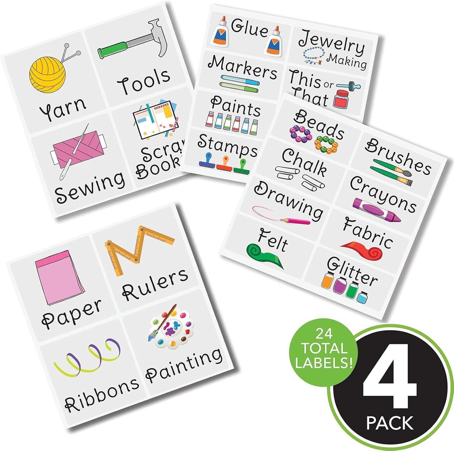imagemDesign Home Organization Labels  Preprinted Label Stickers for Craft Room Storage and Cleaning  Household Organizing for Jars Canisters Containers Bins and Boxes  24 Count  ClearBlackImage