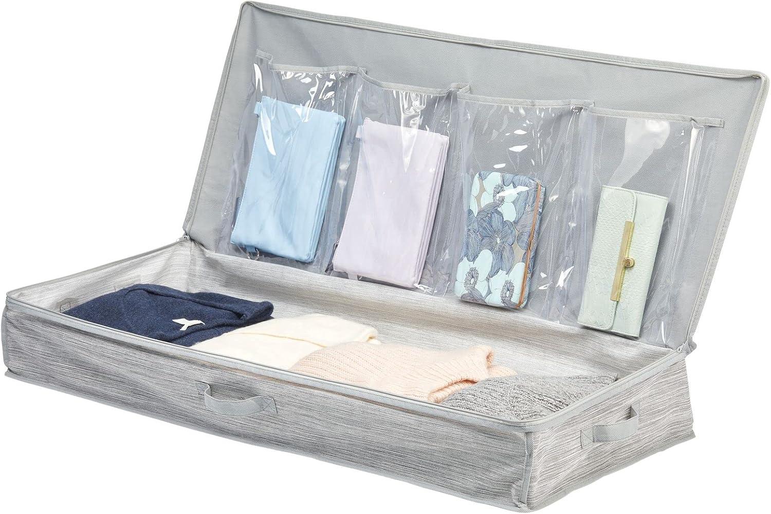 imagemDesign Long Gift Wrapping Organizer with Handles  Wrapping Paper Holder for Christmas and Holiday Giftwrap  Zipper Closure Storage Bag Container  TaupeTan
