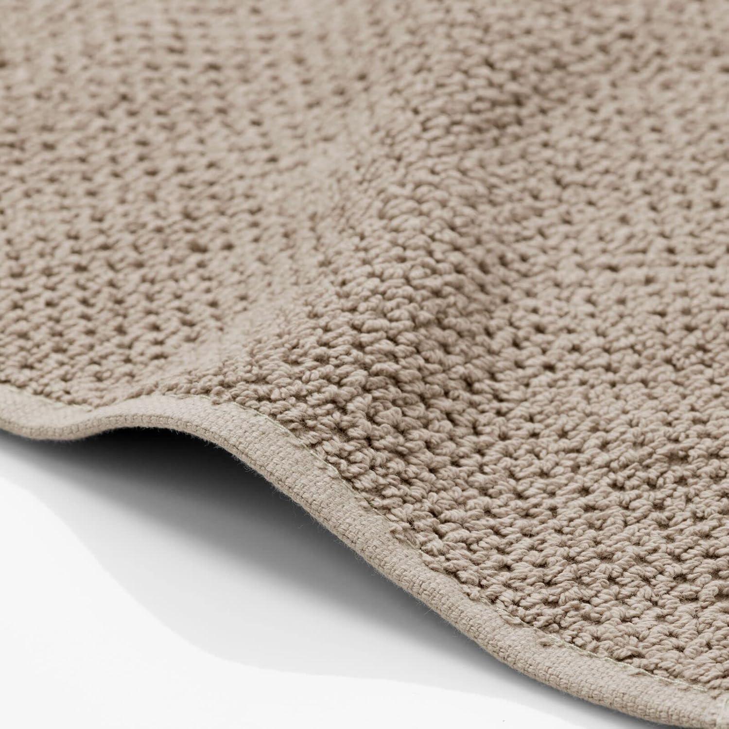 imagemDesign Nate Home by Nate Berkus 100 Cotton Textured Rice Weave Washcloths Set of 4  Soft and Absorbent Solid Bathroom Towels from 4 Pack  Fossil Beige