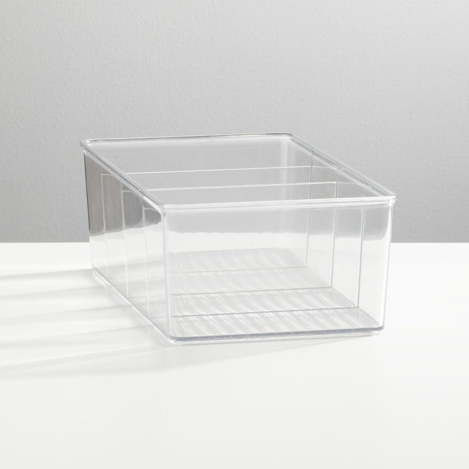 imagemDesign Plastic 4 Compartment Craft Organizer  Storage Container Bin for Sewing Notions Thread Crafts Beads Art and Hobby Items  Sewing Supplies Organizer  Ligne Collection  2 Pack  Clear