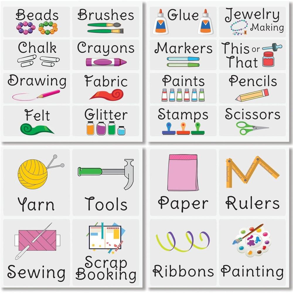 imagemDesign Home Organization Labels  Preprinted Label Stickers for Craft Room Storage and Cleaning  Household Organizing for Jars Canisters Containers Bins and Boxes  24 Count  ClearBlackImage