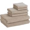 imageNate Home by Nate Berkus 100 Cotton Textured Rice Weave 6Piece Towel Set  2 Bath Towels Hand Towels and Washcloths Soft and Absorbent for Bathroom from mDesign  Set of 6 Fossil Beige