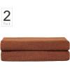 imageNate Home by Nate Berkus 100 Cotton Textured Rice Weave Bath Sheet Towel Set of 2  Soft and Absorbent Solid Bathroom Towels from mDesign  Set of 2 Sienna Brown