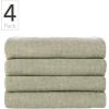 imageNate Home by Nate Berkus 100 Cotton Textured Rice Weave Bath Towel Set of 4  Soft and Absorbent Solid Bathroom Towels from mDesign  Set of 4 Lichen Sage Green