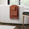 imageNate Home by Nate Berkus 100 Cotton Textured Rice Weave Bath Towel Set of 4  Soft and Absorbent Solid Bathroom Towels from mDesign  Set of 4 Sienna Brown