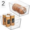 imageNate Home by Nate Berkus Plastic Bin with Handles  for Pantry Organization Perfect Organizer for Kitchen Storage or Fridge from mDesign  Set of 2 Clear