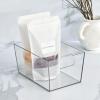 imageNate Home by Nate Berkus Plastic Bin with Handles  for Pantry Organization Perfect Organizer for Kitchen Storage or Fridge from mDesign  Set of 2 Clear