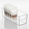 imageNate Home by Nate Berkus Slim Plastic Bin with Handles  Perfect Organizer for Kitchen Storage or Fridge and Pantry Organization from mDesign  Set of 4 Clear