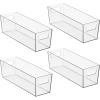 imageNate Home by Nate Berkus Slim Plastic Bin with Handles  Perfect Organizer for Kitchen Storage or Fridge and Pantry Organization from mDesign  Set of 4 Clear