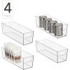 imageNate Home by Nate Berkus Slim Plastic Bin with Handles  Perfect Organizer for Kitchen Storage or Fridge and Pantry Organization from mDesign  Set of 4 Clear