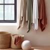 imageNate Home mDesign by Nate Berkus 100 Cotton Textured Rice Weave Bath Towel Set  Soft and Absorbent Bathroom Towels from mDesign  Set of 4 Fossil Beige