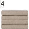 imageNate Home mDesign by Nate Berkus 100 Cotton Textured Rice Weave Bath Towel Set  Soft and Absorbent Bathroom Towels from mDesign  Set of 4 Fossil Beige