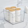 imageNate Home mDesign by Nate Berkus Wide Plastic Bin with Handles  Perfect Organizer for Kitchen Storage or Fridge and Pantry Organization from mDesign  Set of 4 Clear