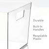 imageNate Home mDesign by Nate Berkus Wide Plastic Bin with Handles  Perfect Organizer for Kitchen Storage or Fridge and Pantry Organization from mDesign  Set of 4 Clear