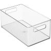 imagemDesign Deep Plastic Storage Organizer Container Bin Game and Comic Organization for Cabinet Cupboard Playroom Shelves or Closet  Holds Video Games Tablets DVDs Ligne Collection Clear