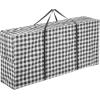imagemDesign Extra Large Christmas Tree Storage Bag with Handles  Zippered Storage Tote  Durable Storage Container for Christmas Tree Wreaths Garland and Holiday Decor  Buffalo Plaid BlackWhite