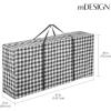 imagemDesign Extra Large Christmas Tree Storage Bag with Handles  Zippered Storage Tote  Durable Storage Container for Christmas Tree Wreaths Garland and Holiday Decor  Buffalo Plaid BlackWhite
