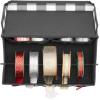 imagemDesign GiftWrapping Ribbon Storage Box with Handles  Holiday Bow Organizer Container with Lid  Christmas Giftwrap Ribbon Holder  Gift Storage Tote Bin and Bow Station  Buffalo Plaid BlackWhite