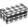 imagemDesign GiftWrapping Ribbon Storage Box with Handles  Holiday Bow Organizer Container with Lid  Christmas Giftwrap Ribbon Holder  Gift Storage Tote Bin and Bow Station  Buffalo Plaid BlackWhite