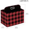 imagemDesign Holiday Storage Box for Gift Wrapping and Bows with Compartments and Handle  Christmas Organizer Tote for Ribbons  Divided Container for Crafts and Stationary  Buffalo Plaid RedBlack