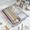 imagemDesign Long Gift Wrapping Organizer with Handles  Wrapping Paper Holder for Christmas and Holiday Giftwrap  Zipper Closure Storage Bag Container  TaupeTan