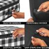 imagemDesign Long GiftWrapping Paper Storage Bag with Handles Holder for Christmas and Holiday Organizer Container Box  Zipper Lid for Rolls of Wrap Under Bed Storage Totes Buffalo Plaid BlackWhite