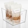 imagemDesign Nate Home by Nate Berkus Wide Plastic Bin with Handles  Perfect Organizer for Kitchen Storage or Fridge and Pantry Organization from mDesign  Set of 2 Clear