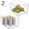 imagemDesign Nate Home by Nate Berkus Wide Plastic Bin with Handles  Perfect Organizer for Kitchen Storage or Fridge and Pantry Organization from mDesign  Set of 2 Clear