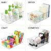 imagemDesign Plastic 4 Compartment Craft Organizer  Storage Container Bin for Sewing Notions Thread Crafts Beads Art and Hobby Items  Sewing Supplies Organizer  Ligne Collection  2 Pack  Clear