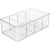 imagemDesign Plastic 4 Compartment Craft Organizer  Storage Container Bin for Sewing Notions Thread Crafts Beads Art and Hobby Items  Sewing Supplies Organizer  Ligne Collection  2 Pack  Clear
