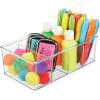 imagemDesign Plastic 4 Compartment Craft Organizer  Storage Container Bin for Sewing Notions Thread Crafts Beads Art and Hobby Items  Sewing Supplies Organizer  Ligne Collection  2 Pack  Clear