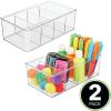 imagemDesign Plastic 4 Compartment Craft Organizer  Storage Container Bin for Sewing Notions Thread Crafts Beads Art and Hobby Items  Sewing Supplies Organizer  Ligne Collection  2 Pack  Clear