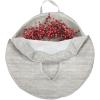 imagemDesign Round 30quot Wreath Storage Container with Handles  Fabric Christmas Wreath Storage Bag and Protector  Garland Storage Bag Container  Holiday Decoration Organizer  2 Pack Striped TaupeTan