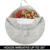 imagemDesign Round 30quot Wreath Storage Container with Handles  Fabric Christmas Wreath Storage Bag and Protector  Garland Storage Bag Container  Holiday Decoration Organizer  2 Pack Striped TaupeTan