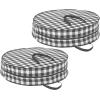 imagemDesign Round 30quot Wreath Storage Container with Handles Fabric Christmas Wreath Storage Bag Protector Garland Storage Bag Container Holiday Decoration Organizer  2 Pack Buffalo Plaid BlackWhite