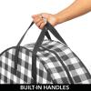 imagemDesign Round 30quot Wreath Storage Container with Handles Fabric Christmas Wreath Storage Bag Protector Garland Storage Bag Container Holiday Decoration Organizer  2 Pack Buffalo Plaid BlackWhite