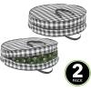 imagemDesign Round 30quot Wreath Storage Container with Handles Fabric Christmas Wreath Storage Bag Protector Garland Storage Bag Container Holiday Decoration Organizer  2 Pack Buffalo Plaid BlackWhite