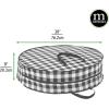 imagemDesign Round 30quot Wreath Storage Container with Handles Fabric Christmas Wreath Storage Bag Protector Garland Storage Bag Container Holiday Decoration Organizer  2 Pack Buffalo Plaid BlackWhite