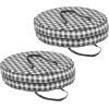 imagemDesign Round 36quot Wreath Storage Container with Handles Fabric Christmas Wreath Storage Bag Protector Garland Storage Bag Container Holiday Decoration Organizer 2 Pack Buffalo Plaid BlackWhite