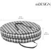 imagemDesign Round 36quot Wreath Storage Container with Handles Fabric Christmas Wreath Storage Bag Protector Garland Storage Bag Container Holiday Decoration Organizer 2 Pack Buffalo Plaid BlackWhite