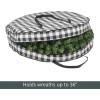 imagemDesign Round 36quot Wreath Storage Container with Handles Fabric Christmas Wreath Storage Bag Protector Garland Storage Bag Container Holiday Decoration Organizer 2 Pack Buffalo Plaid BlackWhite