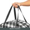 imagemDesign Round 36quot Wreath Storage Container with Handles Fabric Christmas Wreath Storage Bag Protector Garland Storage Bag Container Holiday Decoration Organizer 2 Pack Buffalo Plaid BlackWhite