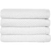 imageNate Home by Nate Berkus 100 Cotton Textured Rice Weave 4Piece Washcloth Set  Soft and Absorbent Solid Bathroom Towels from mDesign  Set of 4 Snow White