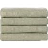 imageNate Home by Nate Berkus 100 Cotton Textured Rice Weave Bath Towel Set of 4  Soft and Absorbent Solid Bathroom Towels from mDesign  Set of 4 Lichen Sage Green