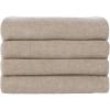imageNate Home mDesign by Nate Berkus 100 Cotton Textured Rice Weave Bath Towel Set  Soft and Absorbent Bathroom Towels from mDesign  Set of 4 Fossil Beige