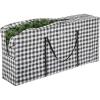 imagemDesign Extra Large Christmas Tree Storage Bag with Handles  Zippered Storage Tote  Durable Storage Container for Christmas Tree Wreaths Garland and Holiday Decor  Buffalo Plaid BlackWhite